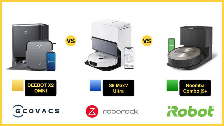 ECOVACS X2 OMNI vs Roborock S8 MaxV Ultra vs iRobot Roomba Combo j9 ...