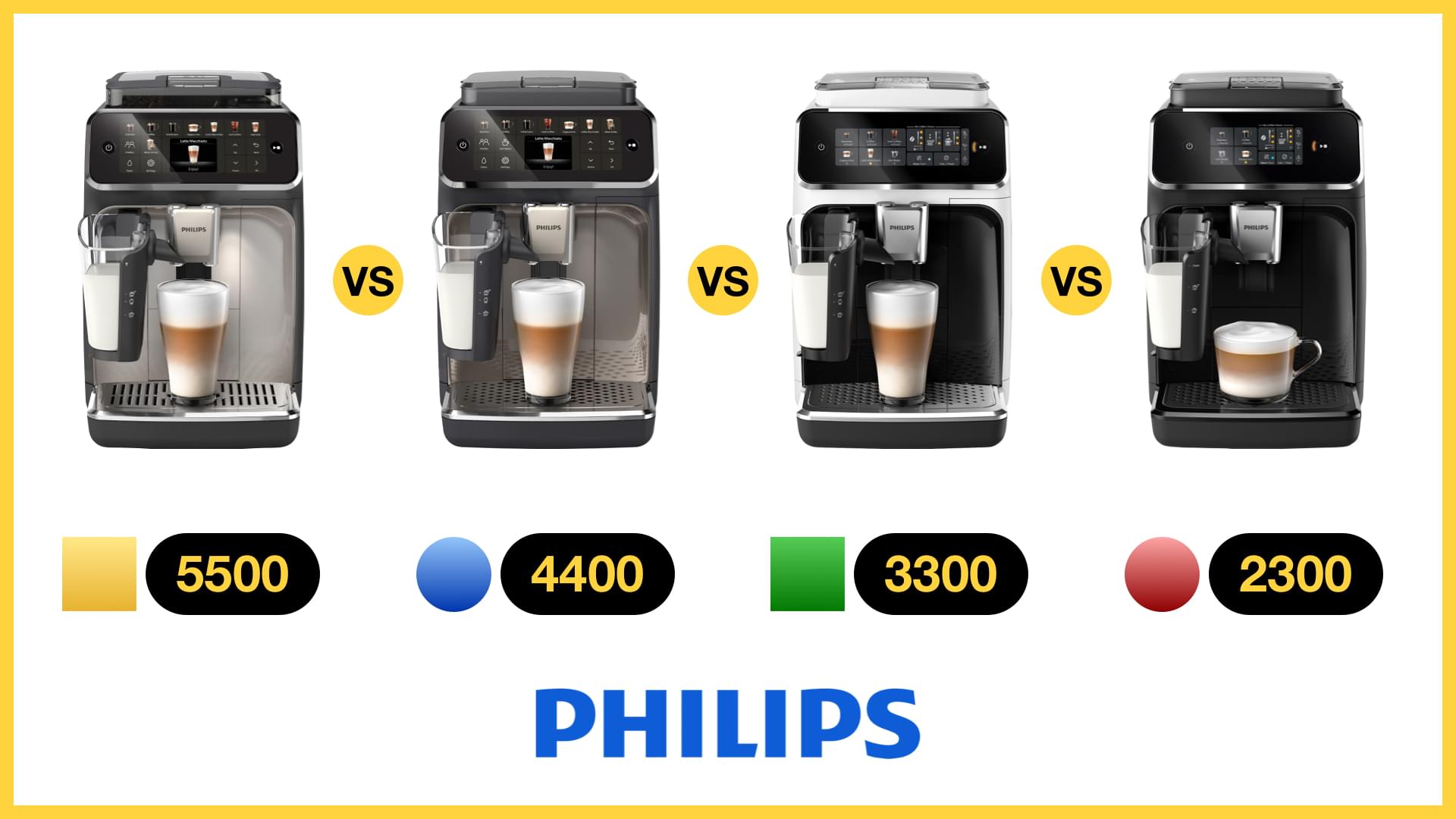 Philips LatteGo - 5500 vs 4400 vs 3300 vs 2300