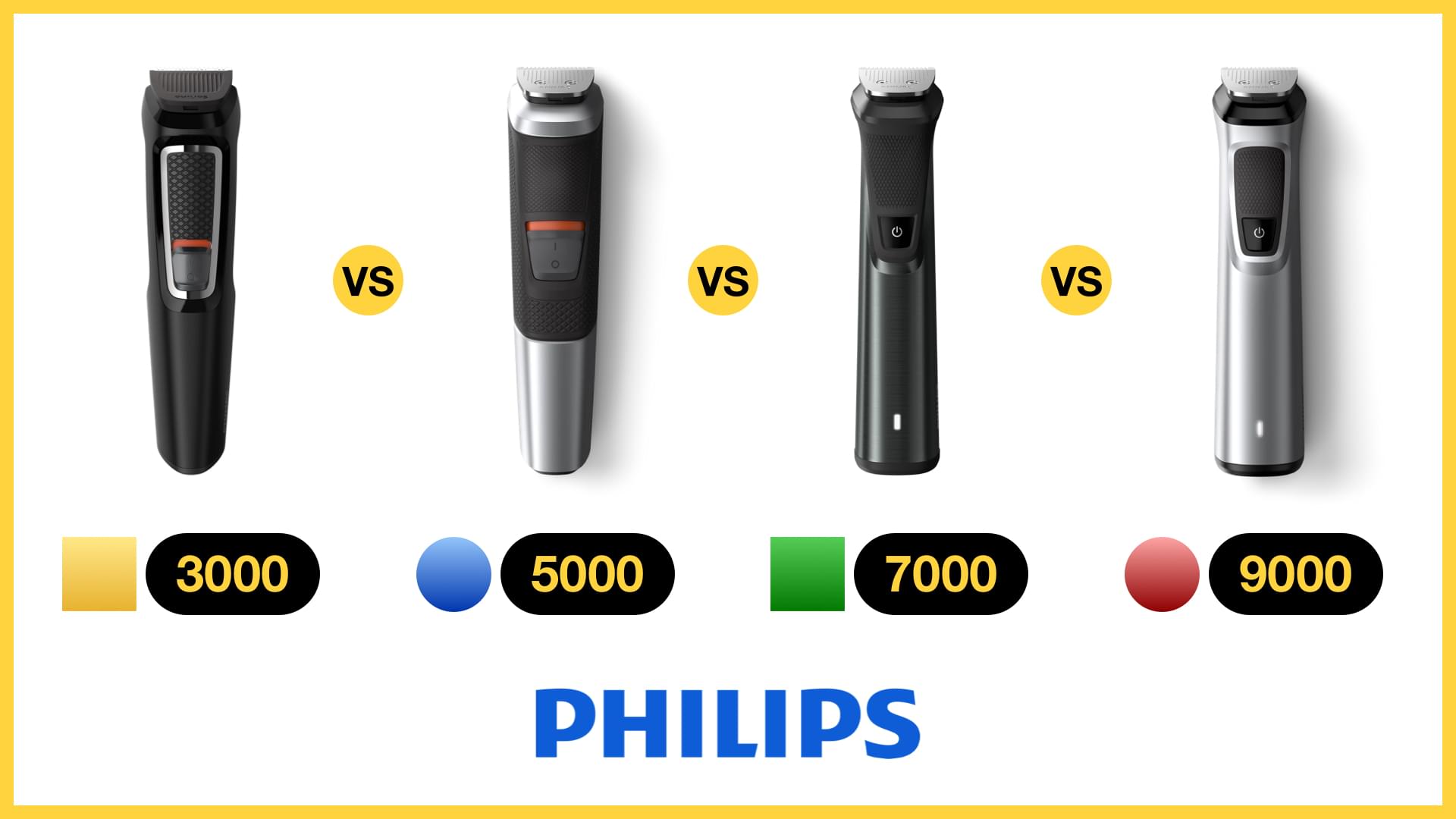 Philips Multigroom Series 3000 vs 5000 vs 7000 vs 9000