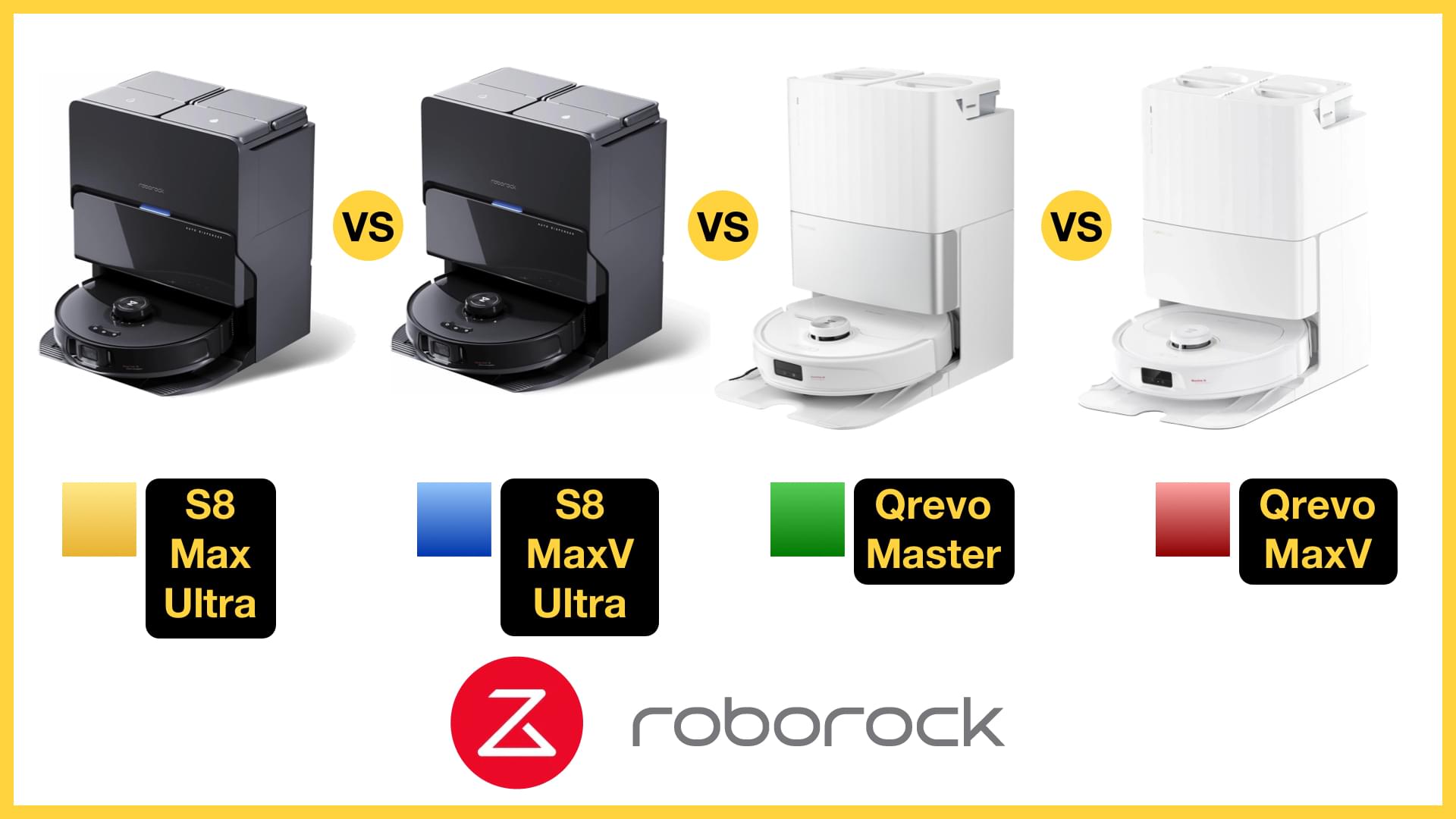 Roborock S8 MaxV Ultra vs S8 Max Ultra vs Qrevo Master vs Qrevo MaxV ...